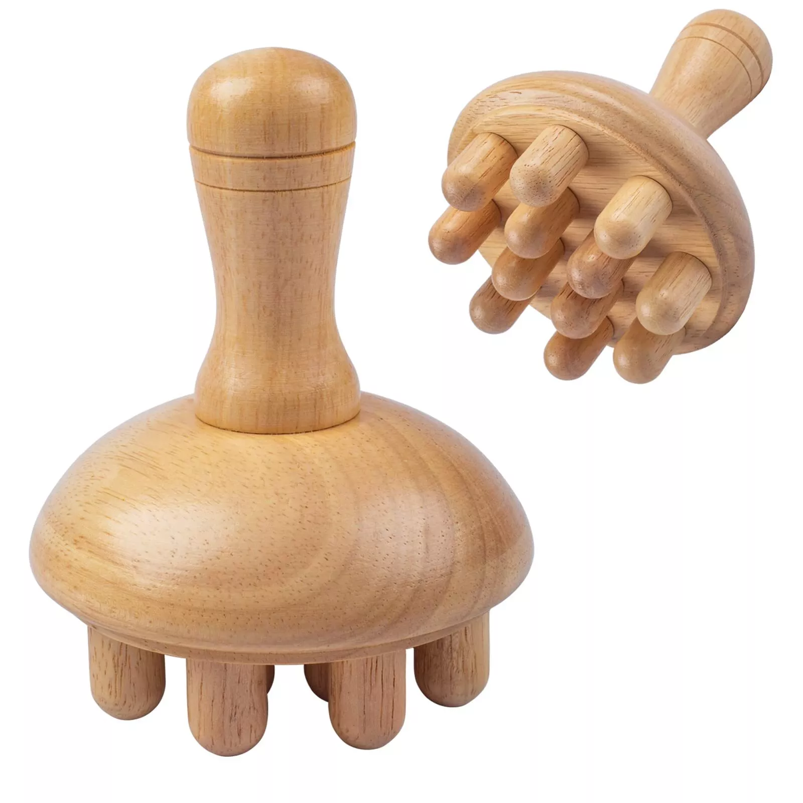 Health With Wellness - Wooden Mushroom Manual Massage Tool Full