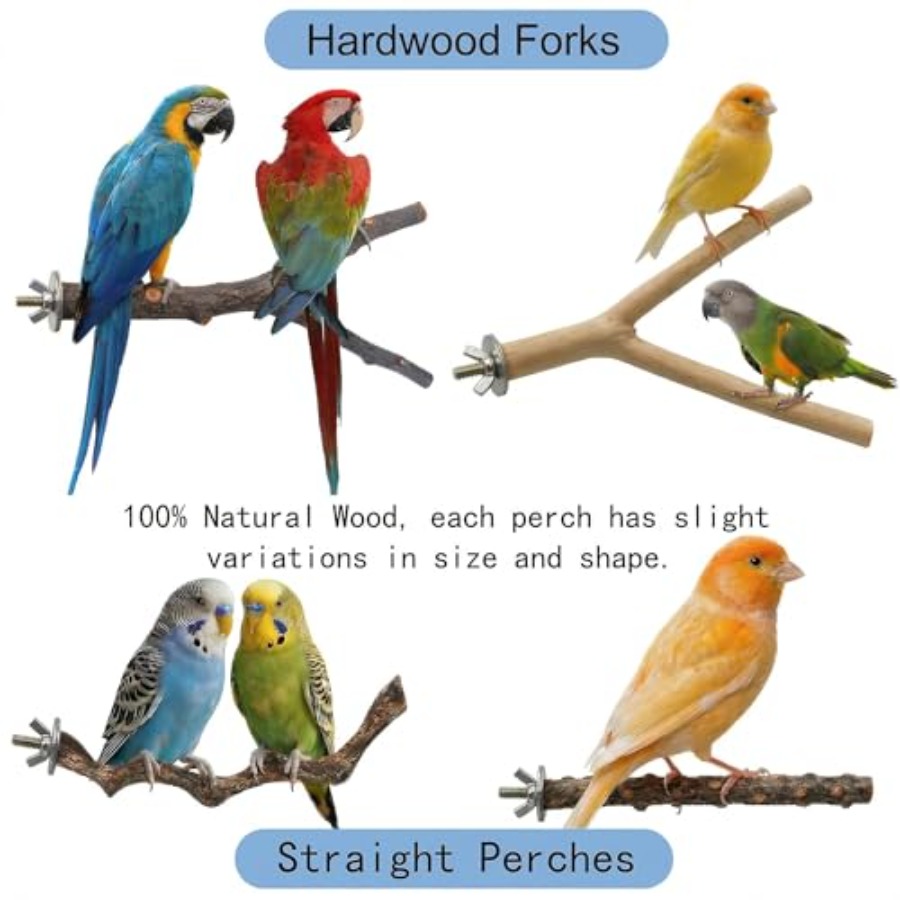 8PCS natural wood bird perches - Health & Wellness Retailers recension och pris