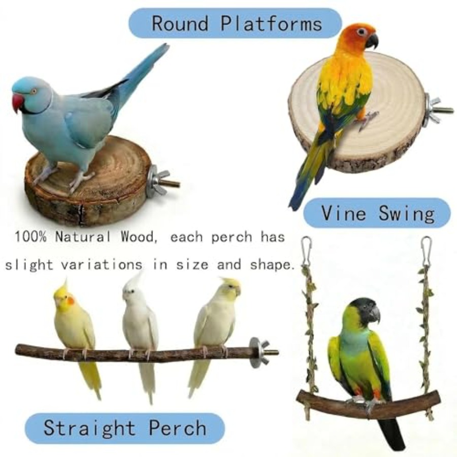 8PCS natural wood bird perches - Health & Wellness Retailers recension och pris